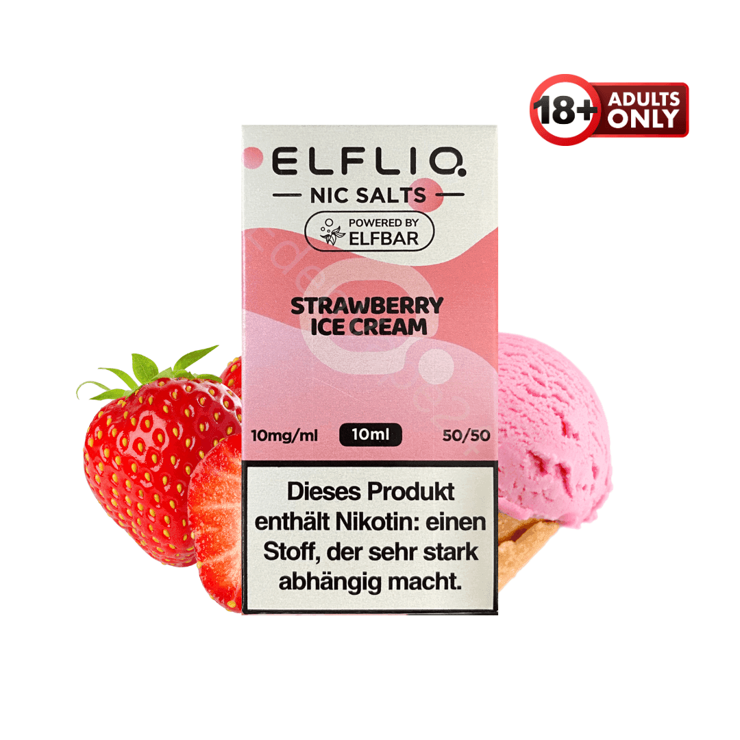 Elfbar Elfliq - Strawberry Ice Cream - 10mg Liquid - EdenVape24